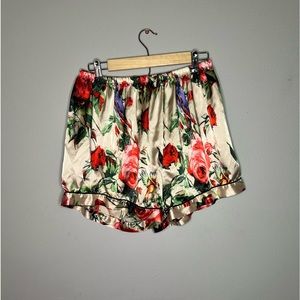 Satin Floral Shorts